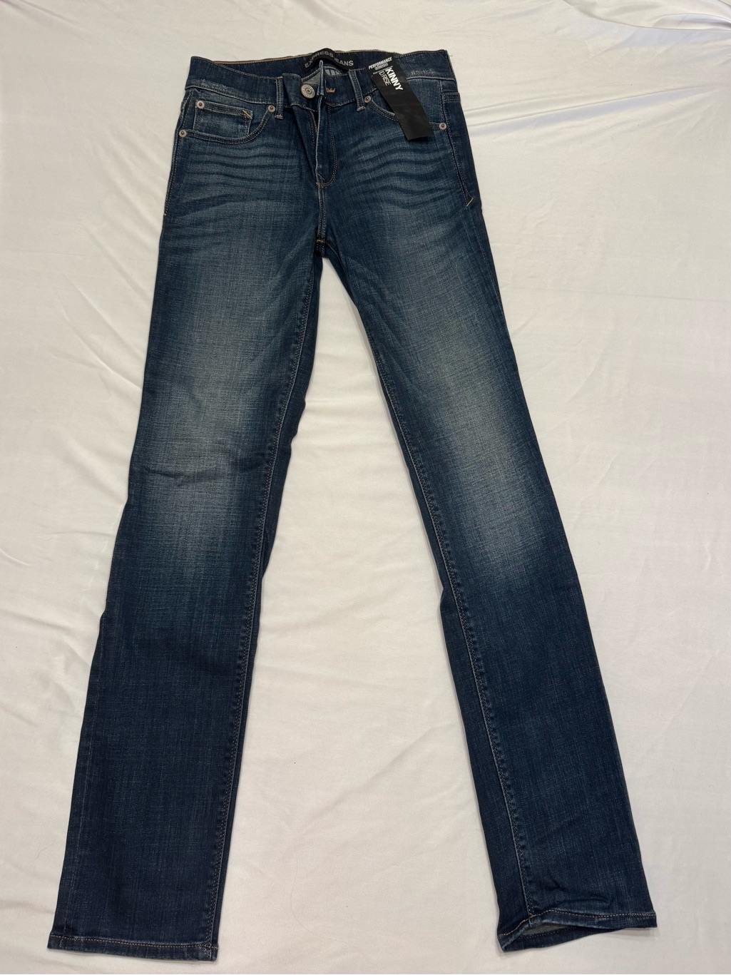 Express Dark Blue Straight Leg Womenâs Jeans
